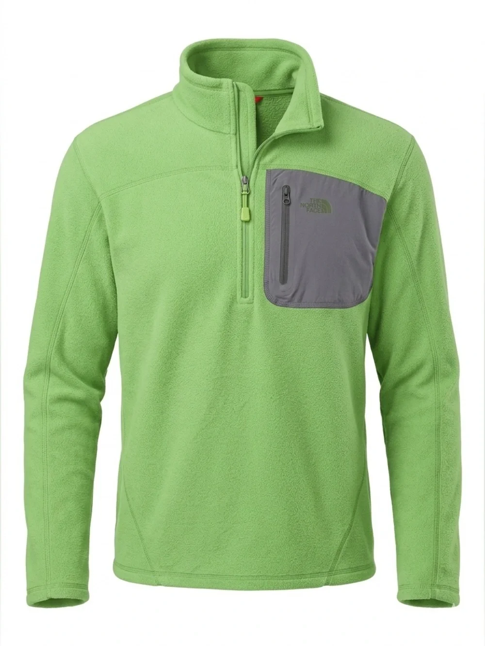 The North Face 1/4 Zip Fleece Pullover Chest Pocket Green Mens Size M